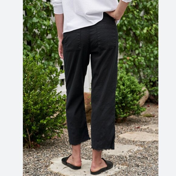 Frank & Eileen Kinsale Performance Cotton Linen Crop Pants Size: 10 Black - Picture 10 of 15
